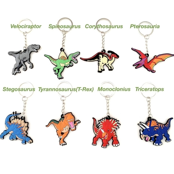 8 Dinosaur Keychains - Picture 2 of 2